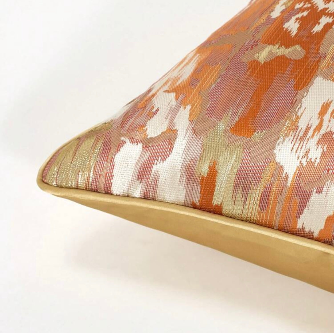 Orange Autumn duck feather cushion.