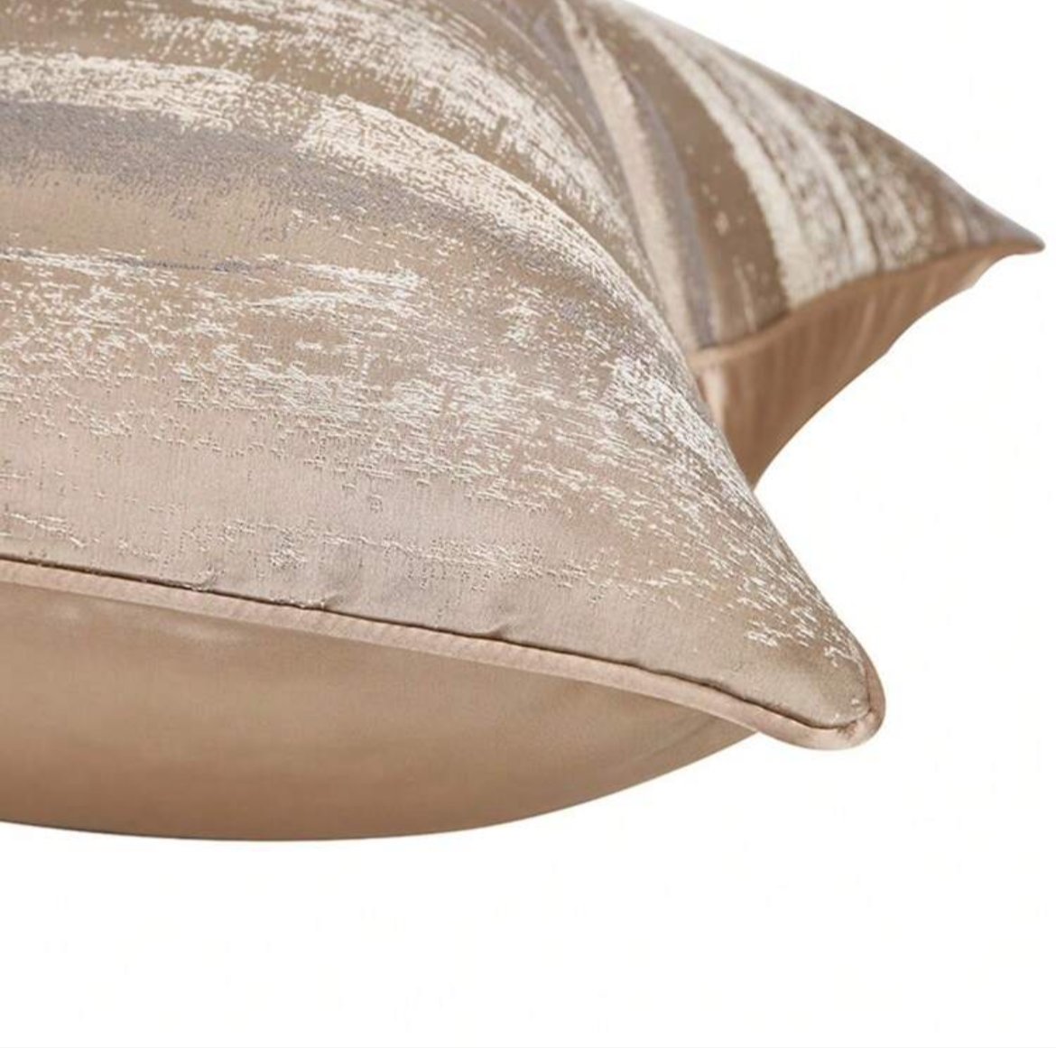 Metallic Champagne Gold Duck Feather cushions.