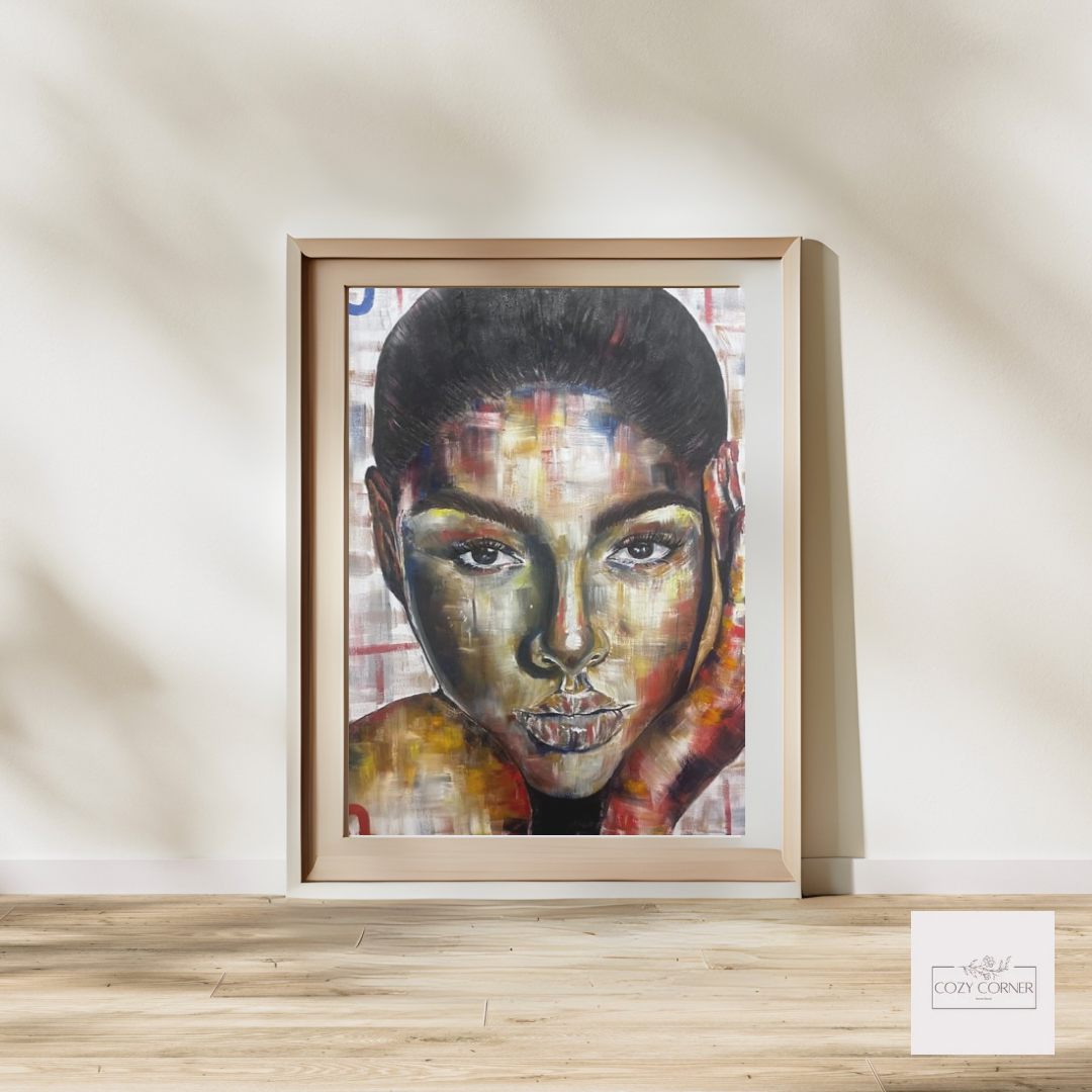 Vibrant abstract portrait fine art print