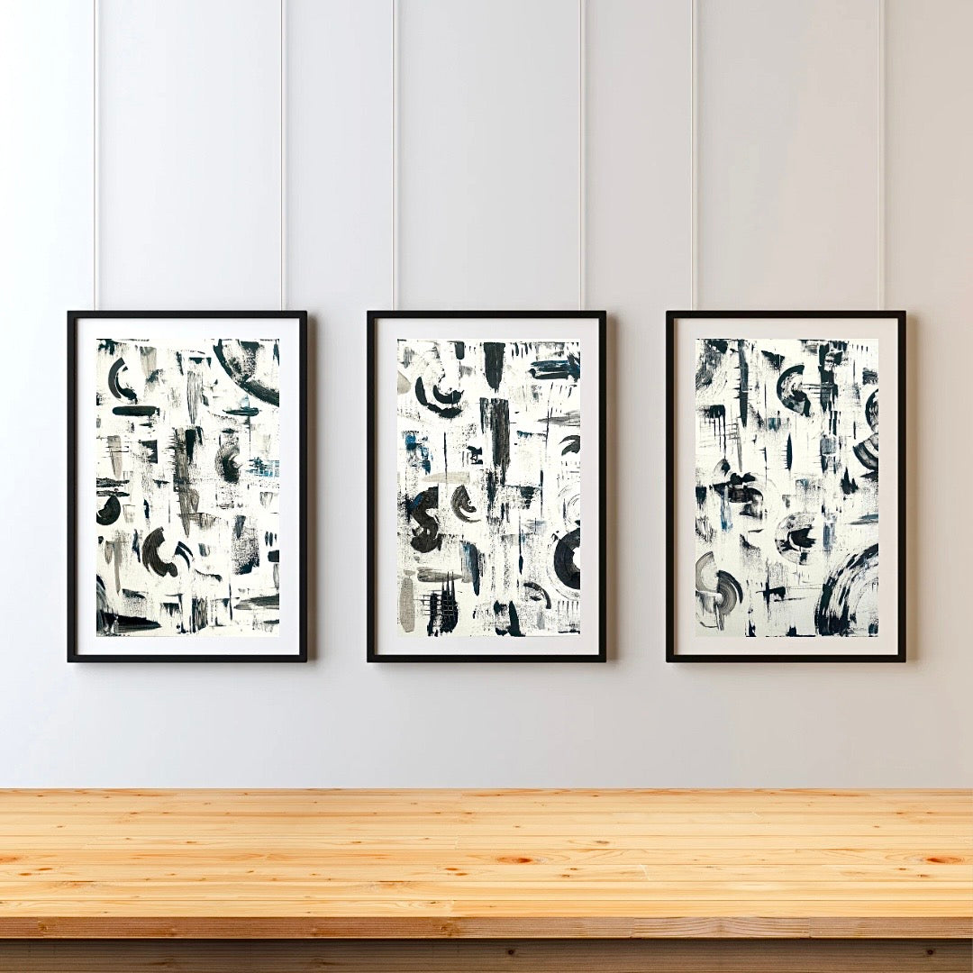 Set of 3 abstract prints